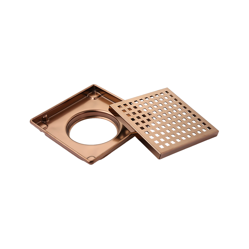 SZ119-20RG 200x200mm 8" x 8" Shining rose golded finishing rose gold finishing ท่อระบายน้ำสแตนเลสที่มีฝาปิดที่ถอดออกได้และกาลักน้ำ ABS